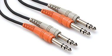 Hosa CSS-202 Stereo Interconnect Cable, Dual 1/4 in. TRS to Same - 2 m / 6.56 ft.