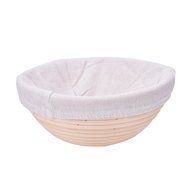 Supershopping 8 inch Bread Dough Proofing Basket Set with Free Linen Liner,Round Shape N3