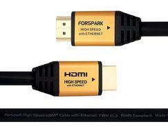 FORSPARK High Speed Ultra HDMI Cable with Ethernet and Supports 4K, 3D, 1080p, 10-Feet, Matt Gold Case N10