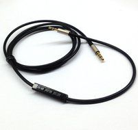 NewFantasia 3.5mm - 2.5mm Male Replacement Cable with Remote and Mic, 1.2 Meter, Black N2