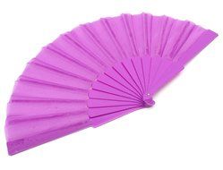 COCOTINA Solid Folding Nylon-Cloth Handheld Fan for Ladies (Blue) N5