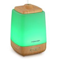 Scenic 200ml Aroma Essential Oil Diffuser in Wood Grain with 7 Color LED Lights Changing for Spa Home Office N8