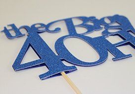 All About Details Blue The Big 4OH! Cake Topper N2
