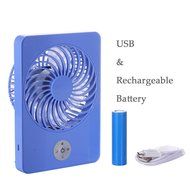 Battery Fan Mini USB Fan 3 Speed Rechargeable Table Fan with 18650 Rechargeable Battery (Blue) N5