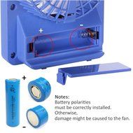 Battery Fan Mini USB Fan 3 Speed Rechargeable Table Fan with 18650 Rechargeable Battery (Blue) N6