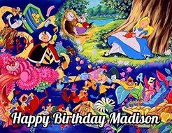 Alice In Wonderland Edible Image Photo Sugar Frosting Icing Cake Topper Sheet Personalized Custom Customized Birthday...