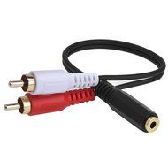 eBoot 3.5mm Female to 2 RCA Male Stereo Audio Y Cable Adapter 6 Inch, 2 Pack