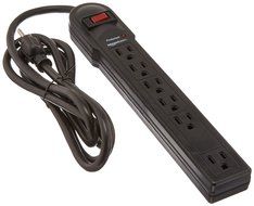 AmazonBasics 6-Outlet Surge Protector Power Strip, 790 Joule - White N2