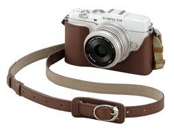 Olympus CS-40B Leather Body Jacket - Brown (for Olympus PEN E-P5)