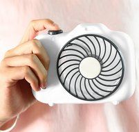 Touchshop Portable Mini USB Camera Shape Hand-Hold Fan by Rechargeable 18650 Battery/USB Infinitely Variable Speeds... N5