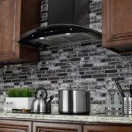 30 in. Convertible Wall Mount Range Hood in Black with Tempered Glass and Remote Control