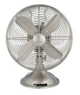 Hunter 90400 12-Inch Portable Table Fan, Brushed Nickel