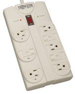 Tripp Lite 8 Outlet Surge Protector Power Strip, 8ft Cord Right Angle Plug, Tel/Modem, &amp; $150K INSURANCE (TLP808TEL) N7