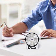 Efluky Mini USB 3 Speeds Rechargeable Portable Table Fan, 4.5-Inch, Black N3