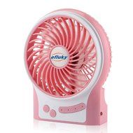 Efluky Mini USB 3 Speeds Rechargeable Portable Table Fan, 4.5-Inch, Black N4