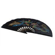 Chinese Kung Fu Tai Chi Fan Arts Dance/Practice Performance Bamboo Folding Fan (Dragon And Phoenix blue background) N15