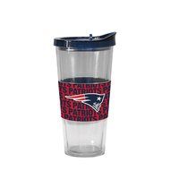 NFL New England Patriots Bold Slider Top Tumbler with Neoprene Sleeve, 22-ounce