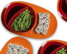 Zak! Designs Moso Divided Plate, 100% Natural Materials and BPA-free, 10.5", Rye, Set of 6