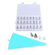 27 in 1 Cake Decorating Tips Kits, KinHom Professional 24 Stainless Steel Icing Tips Nozzles Set Tools and 1 Reusable... N6