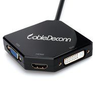 CableDeconn Multi-Function Big DisplayPort DP2 To HDMI VGA DVI Cable Converter Adapter N9