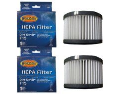 (2) Dirt Devil Pleated HEPA w/activated Charcoal Vacuum Filter F-15 Vibe Quick Vac, Extreme Quick Upright, Royal...