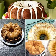 Bundt Cake Mold, SySrion 6-cavity Silicone Fancy Bundt Cake, Muffin Cups, Coffee Cake, Cupcake, Brownie and Cornbread... N6