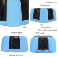 TIVDIO P-4906 Portable IPX7 Waterproof Shower Speaker with Bluetooth AUX input Built-In Microphone for Smartphone... N5