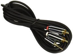 Monoprice 109768 6-Feet 3.5mm Stereo Male to RCA Stereo Male Gold Plated Cable for Mobile, Black N4