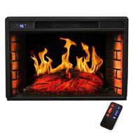 XtremepowerUS 28" Black Electric Insert 3D Firebox Fireplace Heater W/Remote N3