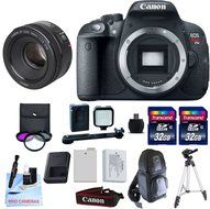 Canon EOS T5i + Canon 50mm F/1.8 STM + 2 32GB Transcend SD Memory Cards + LED Video Light + Spare LP E8 Battery...