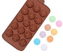 ALVA Home 15-hole roses chocolate mold Silicone Cake Moulds 5pcs#CM36