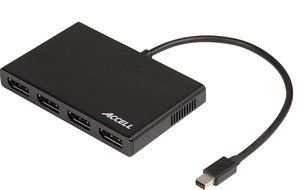 Accell K088B-003B Mini DisplayPort 1.2 to 3 DisplayPort Multi-Display MST Hub - Designed for Microsoft Surface