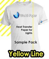 NEW Inkjet Iron-On Heat Transfer Paper for Light fabric 8.5" x 11" - YELLOW LINE - *10 Sheets*