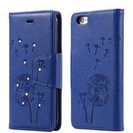 iPhone 6/6S 3D Handmade Diamond Case-Auroralove Gold Bling PU Leather Lovely Dandelion Credit Card Kickstand Flip... N3