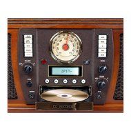 Victrola VTA-750B Nostalgic Aviator 7-in-1 Turntable Wooden Entertainment Center with Bluetooth, Oak N4