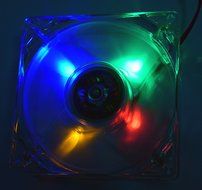 YDLan 80mm X 80mm Quad-4 Colorful LED Ultra Bright Computer Desktop PC Case Clear Cooling Fan 4 pin with screws