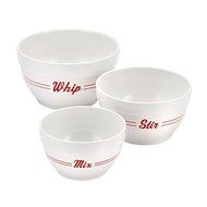 Cake Boss Countertop Accessories 3-piece Bistro Pattern Melamine Mixing Bowl Set