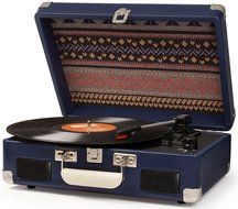 Crosley CR8005C-NV Cruiser II Portable Battery Powered 3-Speed Turntable, Navy N6