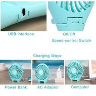 Niceshop Handfan Rechargeable Fans Portable Battery Fan USB Mini Foldable Personal Cooling with Umbrella Hanging... N4