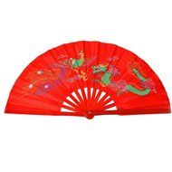 Chinese Kung Fu Tai Chi Fan Arts Dance/Practice Performance Bamboo Folding Fan (Dragon And Phoenix blue background) N26