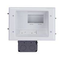 DataComm Electronics 45-0081-WH Recessed AV/HDMI Cable Conceal Plate with Dual Power Surge Suppressor