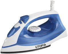 Professional Steam Iron with Nonstick Soleplate - Powerful Steam Output - Dry Iron Function - White/Blue 1200... N3