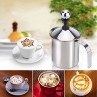Milk Frother, Newtripod 400ML Stainless Steel Double Mesh Coffee Milk Foamer Cup N2