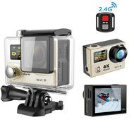 TONSEE Sport Camera H3R Ultra 4K HD 2.0 Inch Screen Action Camera Waterproof 30m+Remote Control - Gold