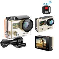 TONSEE Sport Camera H3R Ultra 4K HD 2.0 Inch Screen Action Camera Waterproof 30m+Remote Control - Gold N2