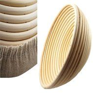 Babyfoxy 10 Inch Round Brotform Banneton Proofing Basket Bread Bowl for Baking Dough with Rising Pattern (Bonus... N2