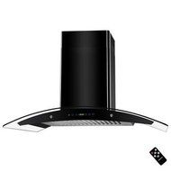 30 in. Convertible Wall Mount Range Hood in Black with Tempered Glass and Remote Control N3