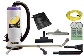ProTeam Backpack Vacuums Super QuarterVac HEPA Commercial Backpack Vacuum Cleaner with Versatile Tool Kit &amp; Telescoping... N10