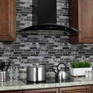 30 in. Convertible Wall Mount Range Hood in Black with Tempered Glass and Remote Control N5