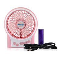 Efluky Mini USB 3 Speeds Rechargeable Portable Table Fan, 4.5-Inch, Black N10
